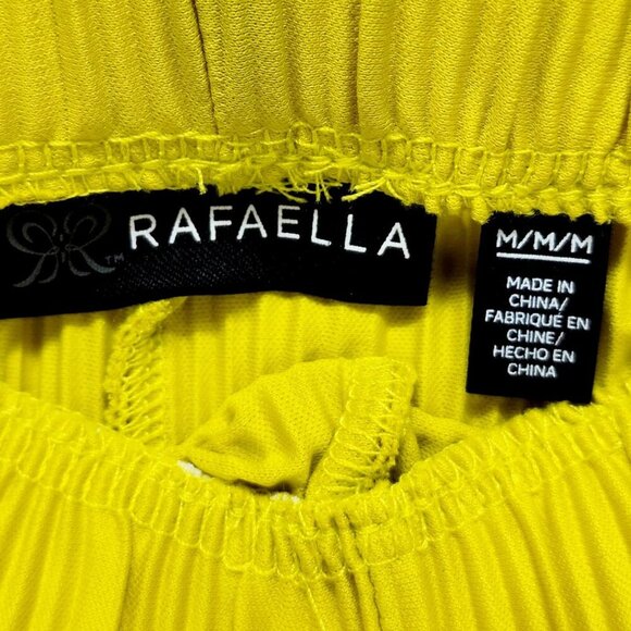 Rafaella Womens Wide Leg Pleated Pants M Yellow Olive  Comfortable Fit - Picture 2 of 11